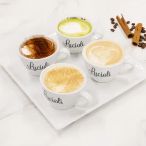 Fresh espresso latte with latte art at Allure Cafe Perth