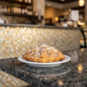 Almond Croissant served at Allure Cafe Perth counter