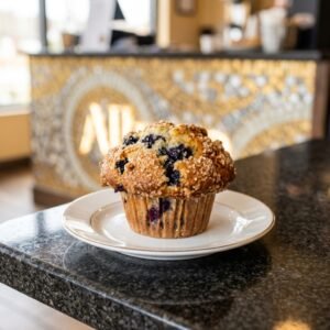 Blueberry Muffin served at Allure Cafe Perth counter