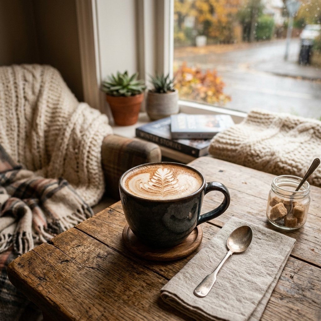 A freshly served cup of Chai Latte at Allure Cafe Perth table