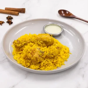Spiced chicken biryani hot meal at Allure Cafe Perth