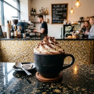 Hot Chocolate served at Allure Cafe Perth counter