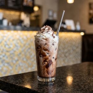 Iced Chocolate served cold at Allure Cafe Perth counter