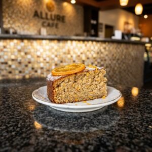 Orange & Almond (GF) served at Allure Cafe Perth counter