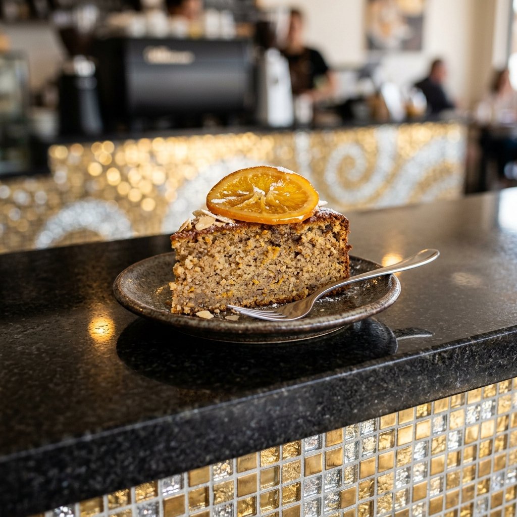 Orange & Almond (GF) served at Allure Cafe Perth counter