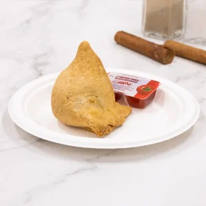 Golden fried savory samosas at Allure Cafe Perth