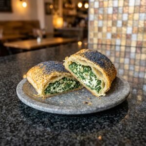 Spinach & Ricotta Roll served at Allure Cafe Perth counter